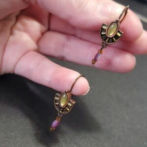 Laila Rowe bronze tone dangling earrings